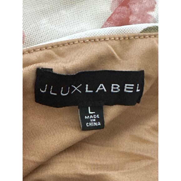 JLUXLABLE Strapless Dress L Floral Y2K 90's Fairy Ruched Asymmetrical - Picture 15 of 16